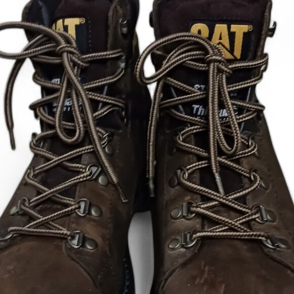 Caterpillar CAT  Brown Steel Toe Work Boots Mens  Size 8.5 Wide  CSA Approved - Picture 15 of 15